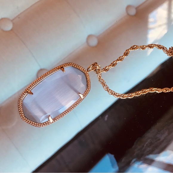 Authentic Kendra Scott Reid Slate Cats Eye Pendant Necklace - Picture 3 of 5